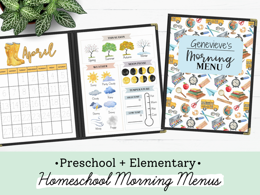 Homeschool Morning Menus | 2024-2025 School Year