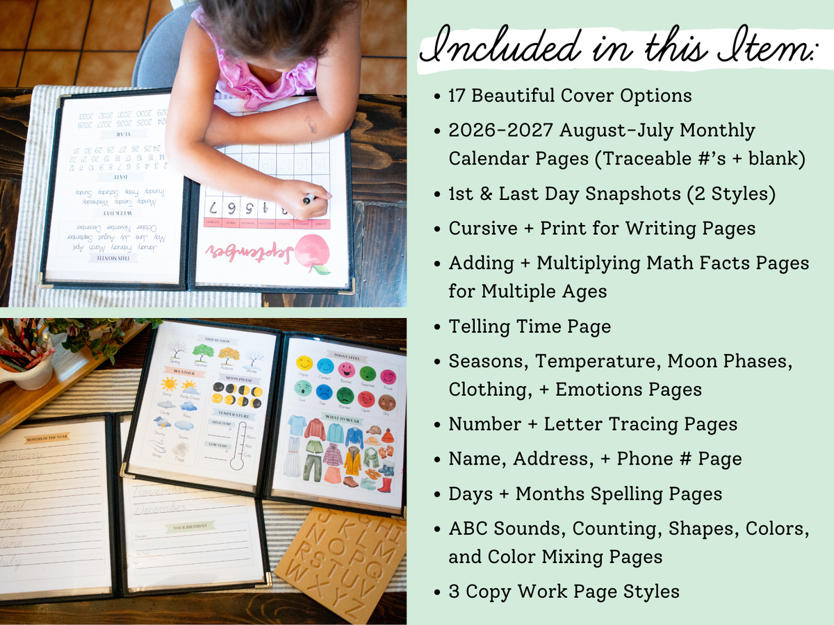 Homeschool Morning Menus | 2026-2027 School Year