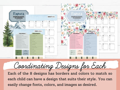 Student Homeschool Planners 2025-2026