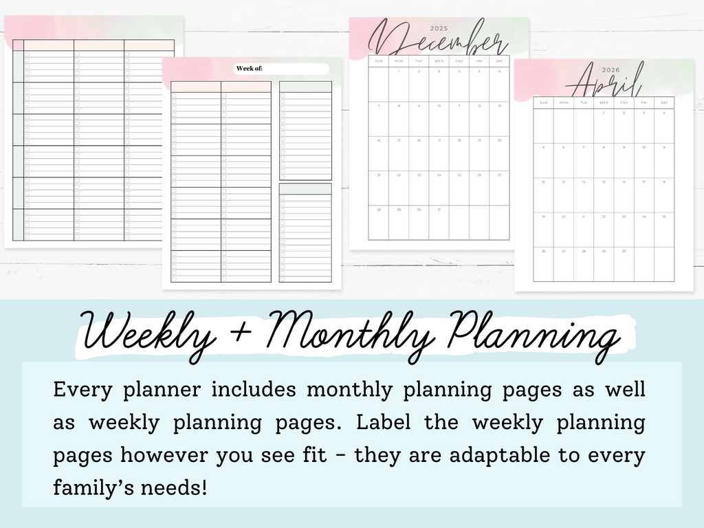 Teacher Homeschool Planners 2026-2027