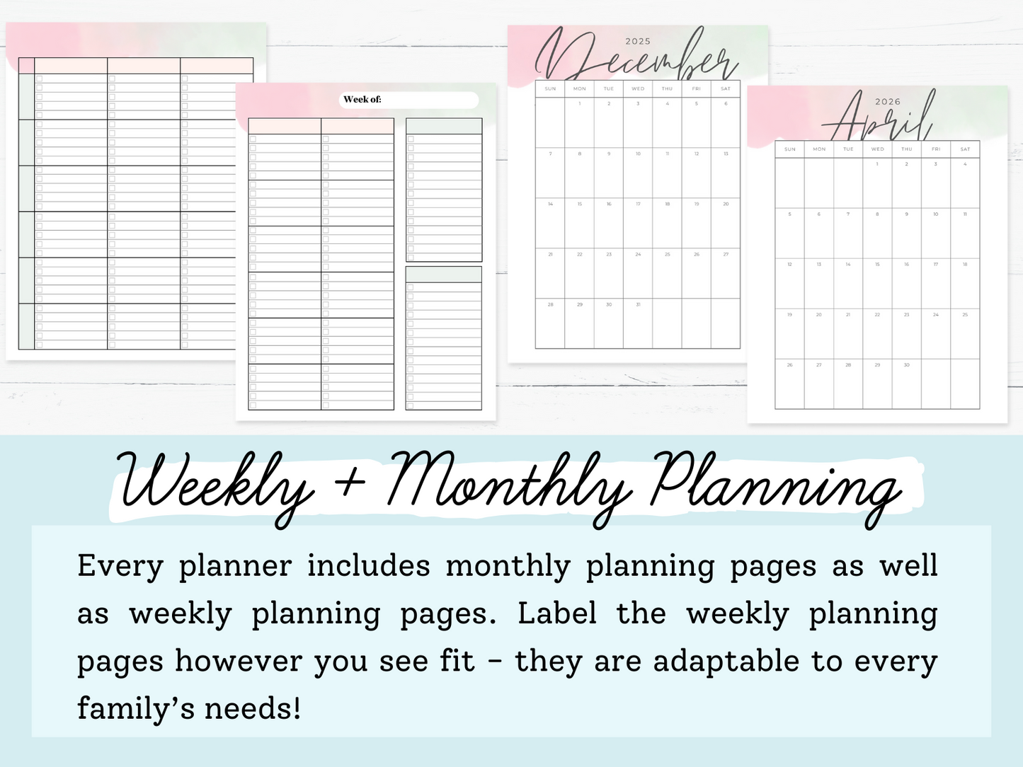Teacher Homeschool Planners 2025-2026