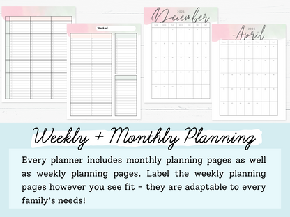 Teacher Homeschool Planners 2025-2026